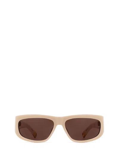 Jacquemus Rectangle Frame Sunglasses In Beige
