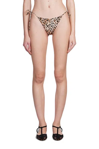 Mc2 Saint Barth Marielle Leopard-print Bikini Bottom In Neutrals