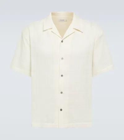 Frame Cotton Bowling Shirt In White