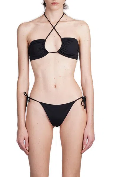 Mc2 Saint Barth Dahlia Halterneck Bikini Top In Black