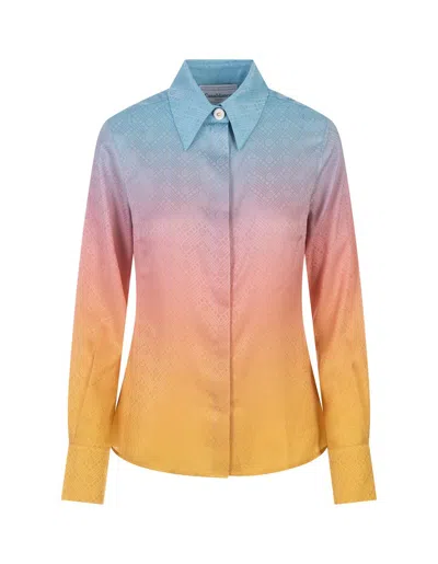 Casablanca Multicolor Silk Ping Pong Shirt