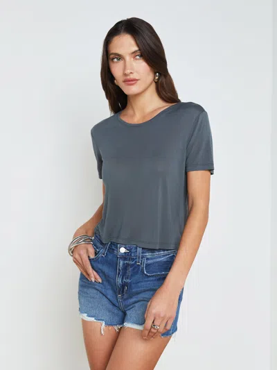 L Agence Remy Jersey Tee In Charcoal