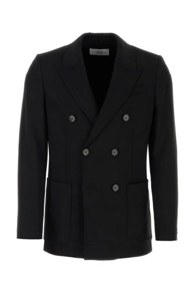 Ami Alexandre Mattiussi Man Blazer Navy Blue Size 42 Virgin Wool In Black