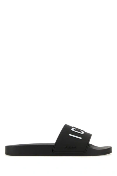 Dsquared2 Dsquared Man Black Rubber Slippers