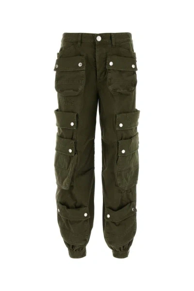 Dsquared2 Dsquared Woman Army Green Stretch Cotton Cargo Trouser