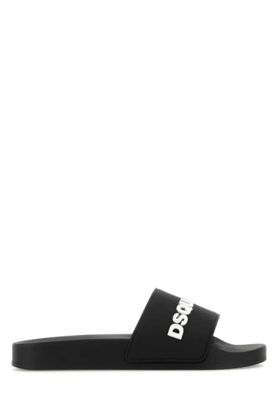 Dsquared2 Dsquared Woman Black Rubber Slippers