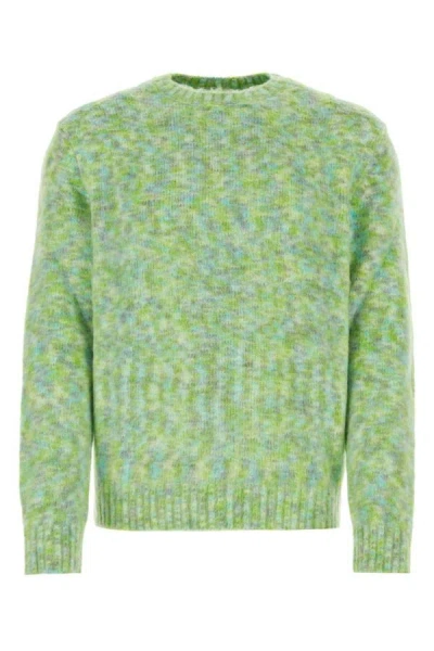 Loewe Intarsia-pattern Relaxed-fit Knitted Jumper In Green