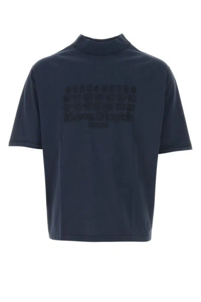 Maison Margiela Man Navy Blue Cotton T-shirt