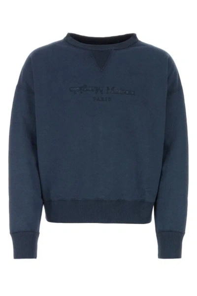 Maison Margiela Man Navy Blue Cotton Sweatshirt