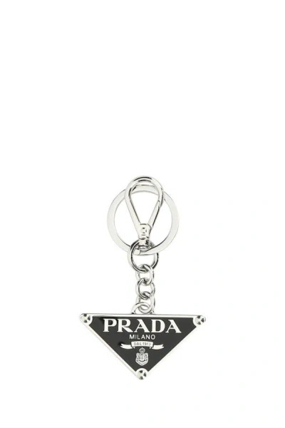 Prada Woman Black Metal Key Ring