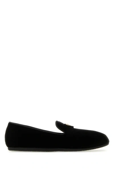 Prada Woman Black Velvet Loafers