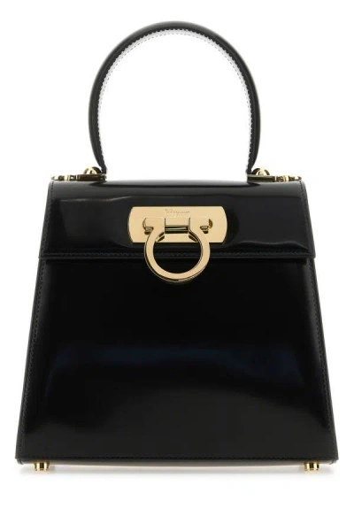 Ferragamo Salvatore  Man Black Leather Small Iconic Handbag