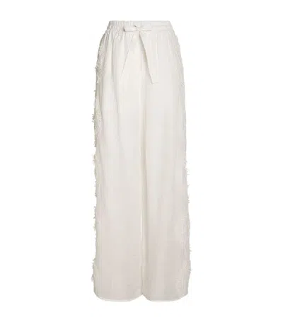 Zimmermann Linen Lace-detail Halliday Trousers In White