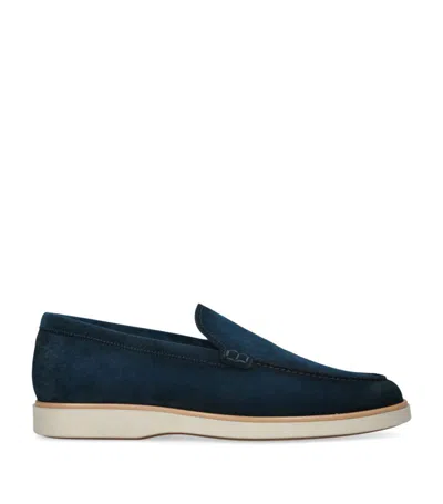 Magnanni Suede Paraiso Loafers In Teal
