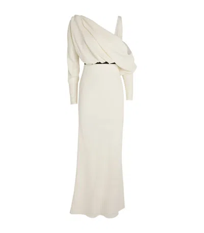 Giambattista Valli Crepe One-shoulder Maxi Dress In White