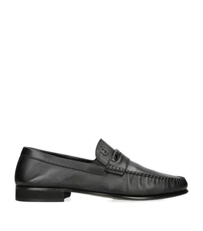 Brotini Crocodile-leather Detail Loafers In Black