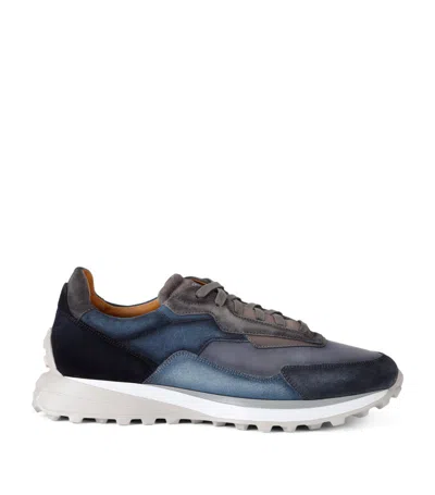 Magnanni Leather Norwalk Sneakers In Navy
