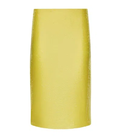 Dolce & Gabbana Sequinned Midi Skirt In Yellow