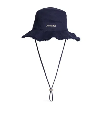 Jacquemus Le Bob Artichaut Cotton Bucket Hat In Navy