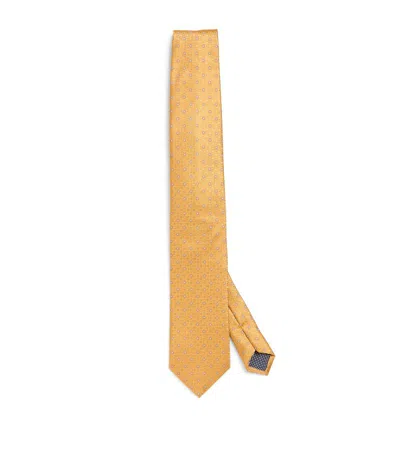 Eton Silk Mini Circles Tie In Yellow