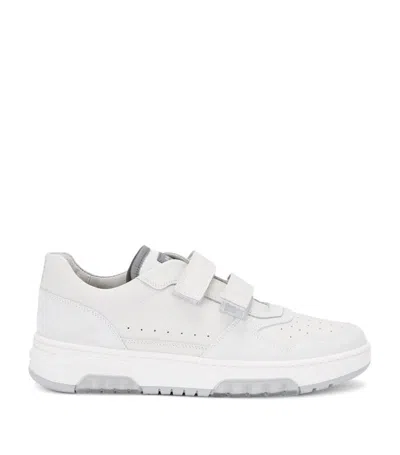 Brunello Cucinelli Kids' Leather Low-top Sneakers In White
