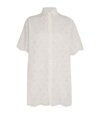 Matteau Organic Cotton Broderie Shirt Dress In White