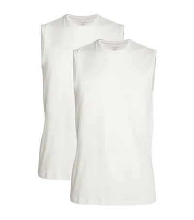 Falke Cotton-blend Daily Comfort Muscle Shirt (pack Of 2) In White