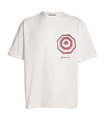 Jacquemus Cotton Parasol Print T-shirt In White