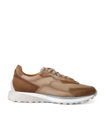 Magnanni Leather Norwalk Sneakers In Camel