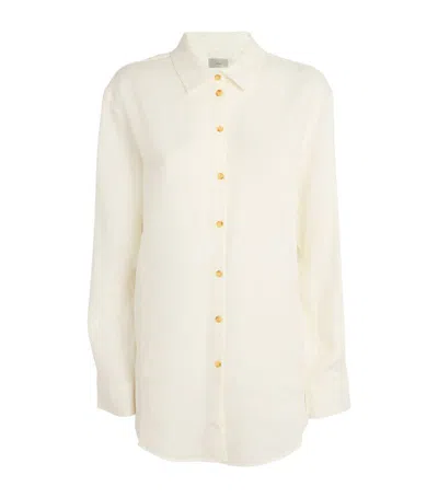 Asceno Organic Linen London Pyjama Top In White