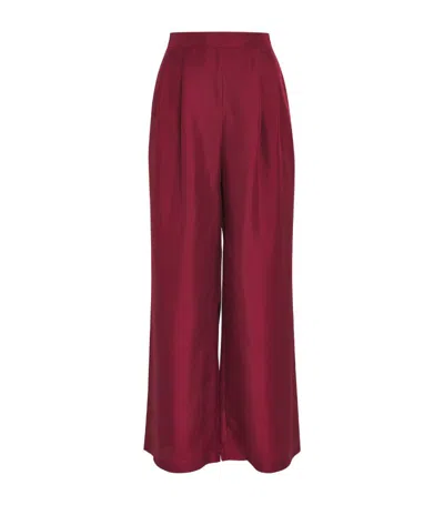Asceno Silk Isola Trousers In Red