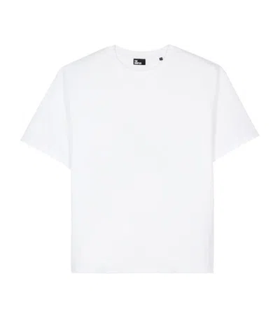 The Kooples Mens White Logo-embroidered Relaxed-fit Cotton T-shirt