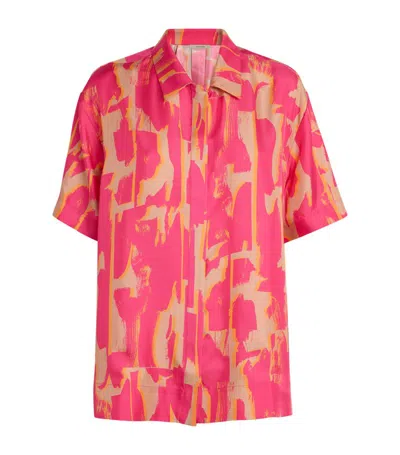 Asceno Silk Montauk Pyjama Shirt In Pink