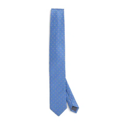 Eton Silk Jacquard Tie In Blue