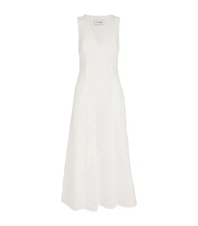 Matteau Broderie Plunge Dress In White