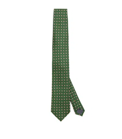 Eton Silk Chain Print Tie In Green
