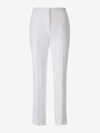 Loro Piana Linen Capri Trousers In White