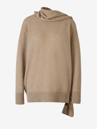Stella Mccartney Cashmere Neck Sweater In Camel