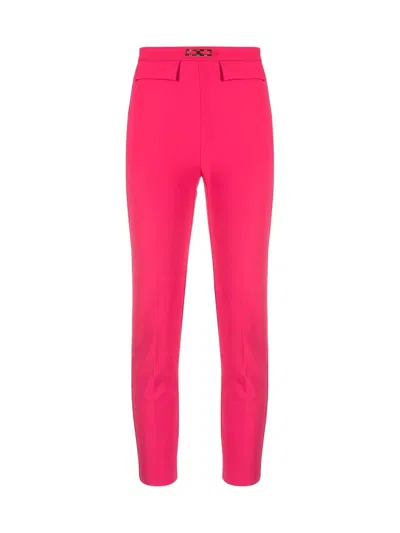 Elisabetta Franchi Logo-plaque Cropped Trousers In Pink & Purple