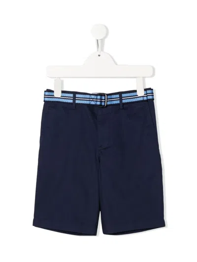 Polo Ralph Lauren Polo Rl Kids Flat Front Shorts In Navy