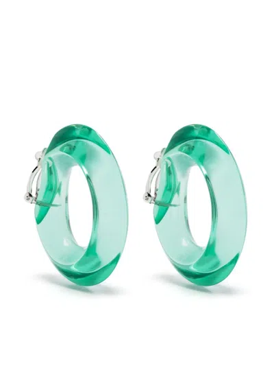 Monies Flotti Clip-on Hoop Earrings In Green