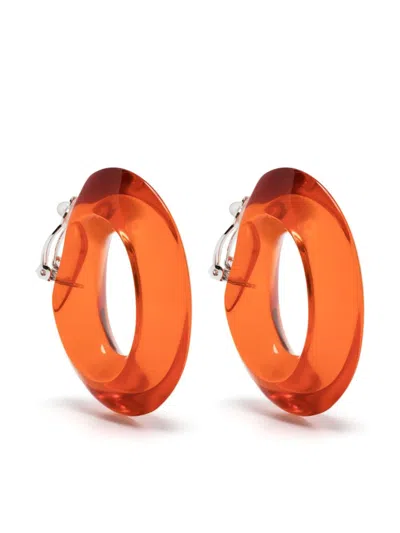 Monies Flotti Clip-on Hoop Earrings In Yellow & Orange