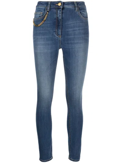Elisabetta Franchi Striaght Leg Jeans In Blue