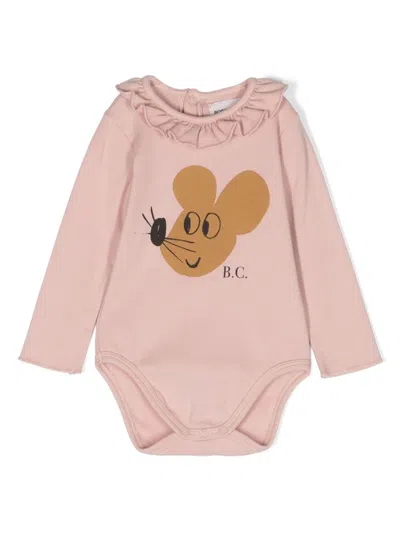Bobo Choses Baby Mouse Ruffle Collar Body In Pink & Purple