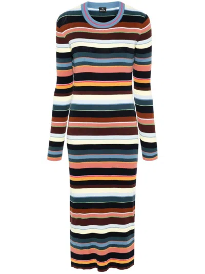 Ps By Paul Smith Knitted Dress In Multicolour