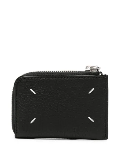 Maison Margiela Wallet Zipper Around With Keyring Accessories In Black