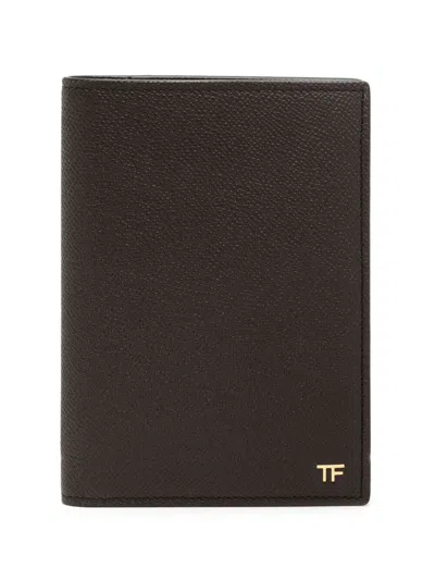 Tom Ford Bi-fold Leather Wallet In Brown