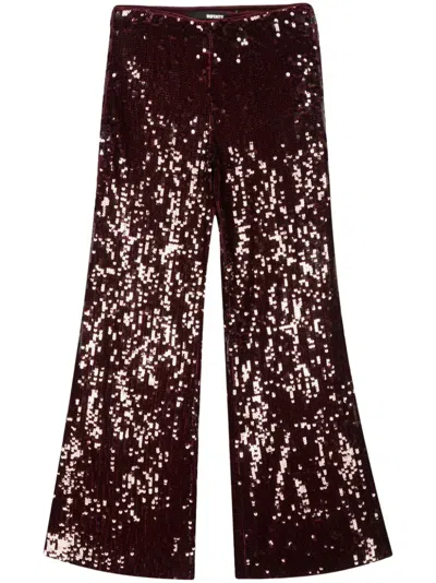 Rotate Birger Christensen Rotate Sequins Low Waist Pants Clothing In Red