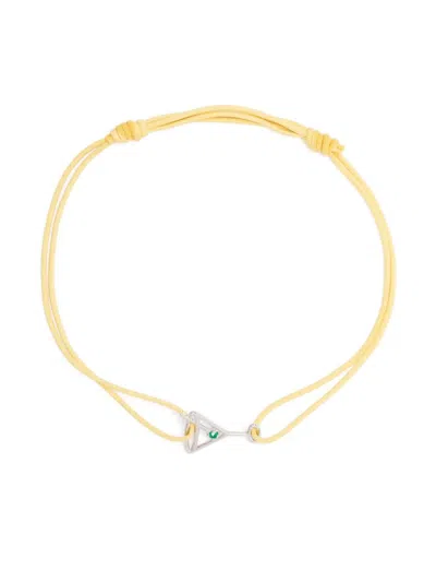 Aliita 9kt White Gold Martini Esmeralda Emerald Bracelet In Yellow & Orange