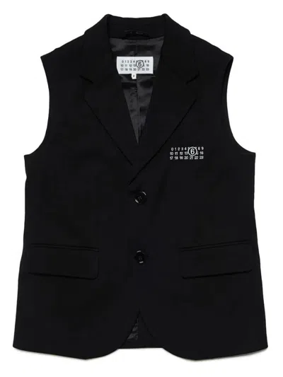 Mm6 Maison Margiela Logo-embroidered Vest In Black